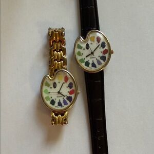 2-for-1 Vintage St. Marin Artist Palette Watches Women Paint Art Design